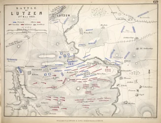 Map of the Battle of Lutzen, 1848